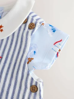 Sale Next Blue Striped Cath Kidston 100% Cotton Baby Dungaree