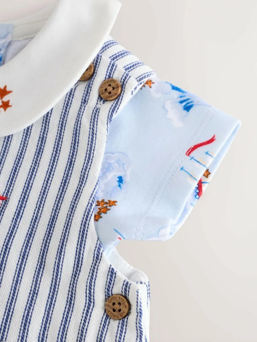 Sale Next Blue Striped Cath Kidston 100% Cotton Baby Dungaree