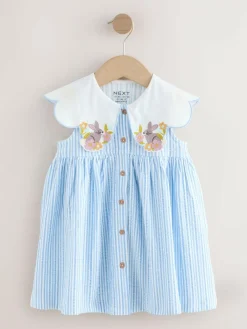 Next Collared Summer Dress (3mths-7yrs) Blue Striped
