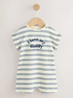 Sale Next Jersey Baby Romper Blue Striped I love my Daddy