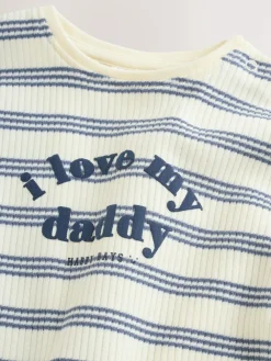 Sale Next Jersey Baby Romper Blue Striped I love my Daddy