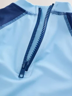 Best Next Blue Sunsafe Rash Vest and Swim Shorts Set (3mths-7yrs)