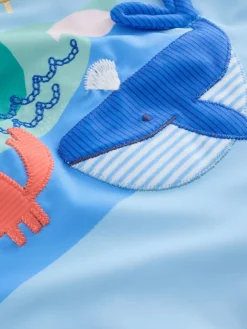 Best Next Blue Sunsafe Rash Vest and Swim Shorts Set (3mths-7yrs)