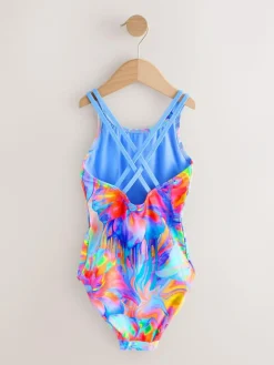 Outlet Next Blue Swirl Double Strap Swimsuit (3-16yrs)