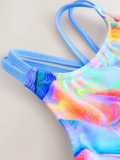 Outlet Next Blue Swirl Double Strap Swimsuit (3-16yrs)