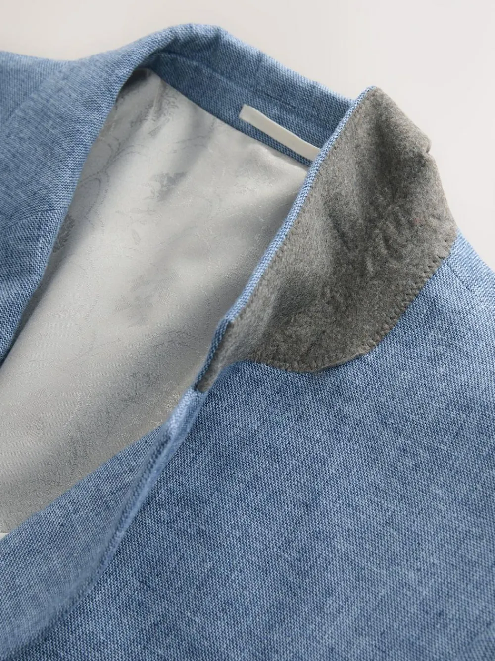 Next Tailored Fit Linen Blend Texture Suit Jacket^ Blue Suits