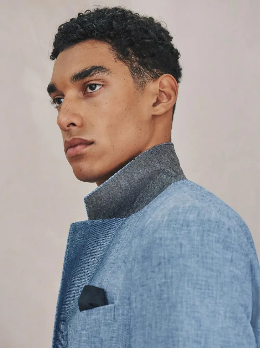 Next Tailored Fit Linen Blend Texture Suit Jacket^ Blue Suits