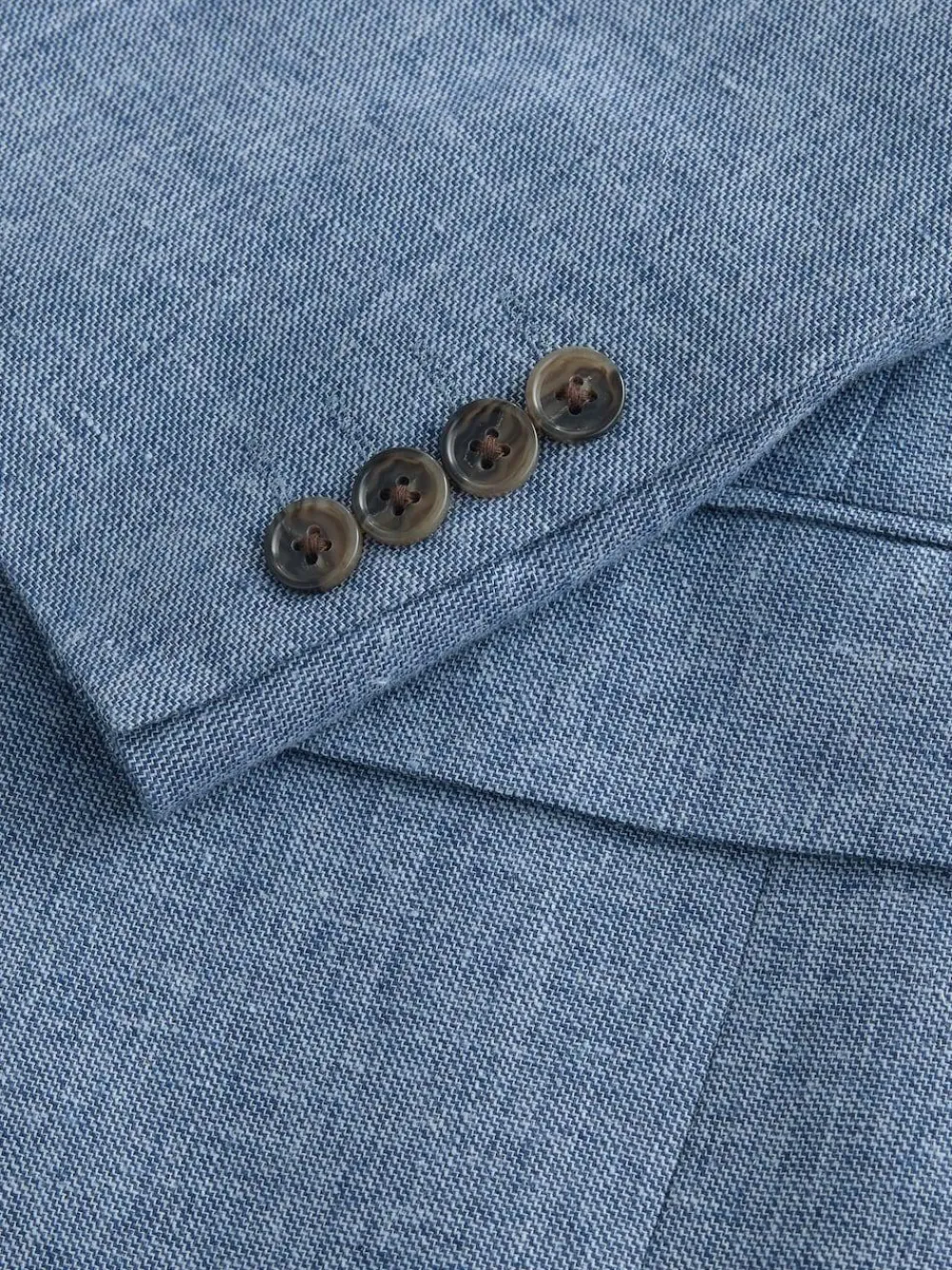 Next Tailored Fit Linen Blend Texture Suit Jacket^ Blue Suits