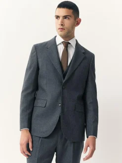 Next Tailored Fit Merino Wool Blend Suit Jacket^ Blue Suits|Suits & Tuxedos