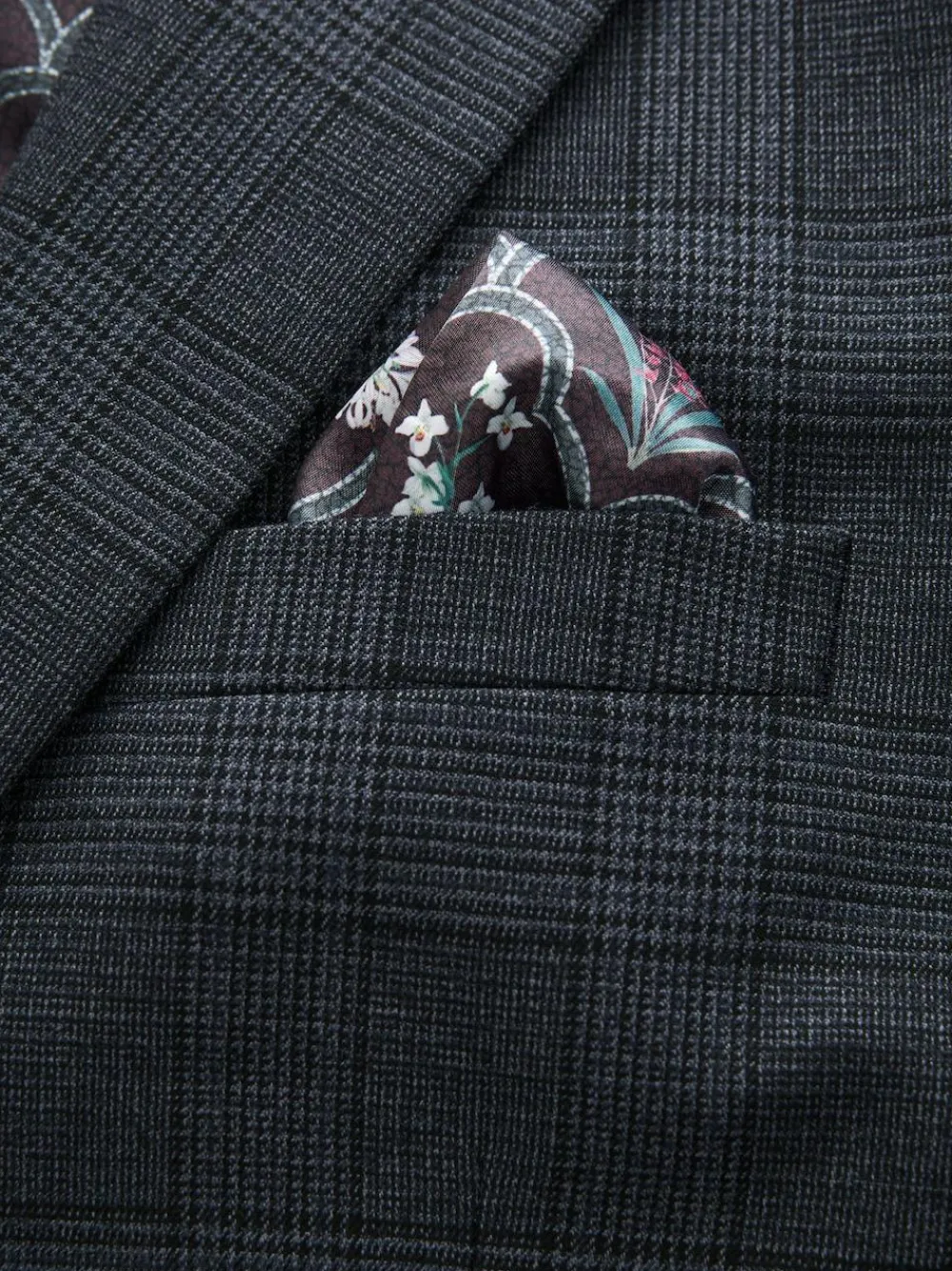 Next Blue Tailored Fit Trimmed Check Suit Jacket^ Blue Suits