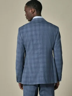 Best Next Blue Tailored Fit Wool Blend Check Jacket