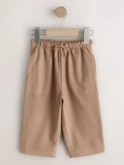 Next Blue Tan And Stripe Textured Wide Leg Joggers 3 Pack (3mths-7yrs)^BOY Sweat Pants|Pants & Leggings