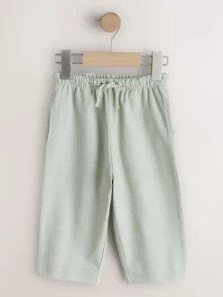 Next Blue Tan And Stripe Textured Wide Leg Joggers 3 Pack (3mths-7yrs)^BOY Sweat Pants|Pants & Leggings