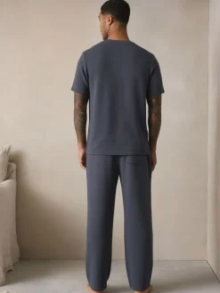 New Next TENCEL™ Modal Blend Short Sleeve Pyjamas Set Blue