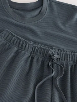 New Next TENCEL™ Modal Blend Short Sleeve Pyjamas Set Blue