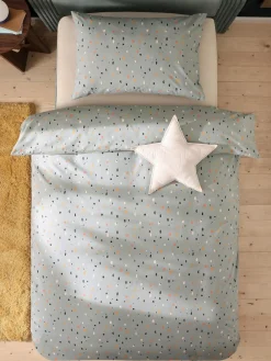 Online Next Blue Terrazzo Cotton Printed Bedding Duvet Cover and Pillowcase Set