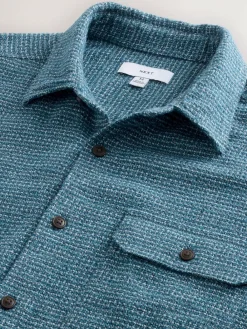 Sale Next Textured Shacket Overshirt Blue