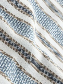 Next Blue Textured Stripe Short Sleeve Shirt^ Shirts