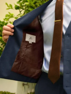 Hot Next Textured Wool Blend Suit Waistcoat Blue