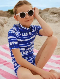 Hot Next Sunsafe Rash Vest And Shorts Swim Set (3-16yrs) Blue Tie Dye