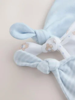 Next Blue Tie Top Baby Hats 3 Pack (0-12mths)^BOY Hats & Scratch Mitts|Newborn Accessories