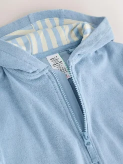 Next Blue Towelling Zip Through Cover-Up (3mths-7yrs)^BOY Swimwear|Swimwear