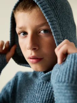 Hot Next Blue Twist Utility Knitted Hoodie (3-16yrs)