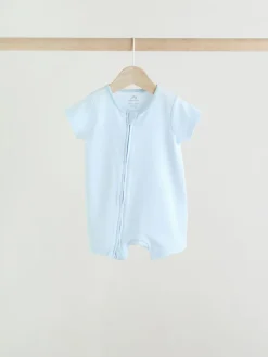 Next Blue Two Way Zip Baby Rompers 3 Pack (0mths-3yrs)^ Rompers & Overalls