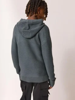 Next Blue Utility Knitted Hoodie (3-16yrs)^BOY Sweatshirts & Hoodies|Knitwear & Sweaters