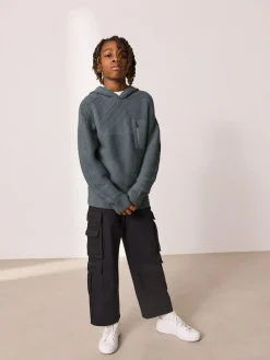 Next Blue Utility Knitted Hoodie (3-16yrs)^BOY Sweatshirts & Hoodies|Knitwear & Sweaters