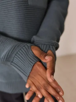 Next Blue Utility Knitted Hoodie (3-16yrs)^BOY Sweatshirts & Hoodies|Knitwear & Sweaters