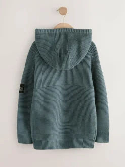 Next Blue Utility Knitted Hoodie (3-16yrs)^BOY Sweatshirts & Hoodies|Knitwear & Sweaters