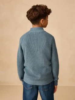 Next Utility Zip Neck Knitted Jumper (3-16yrs)^BOY Knitwear & Sweaters|Knitwear