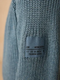 Next Utility Zip Neck Knitted Jumper (3-16yrs)^BOY Knitwear & Sweaters|Knitwear