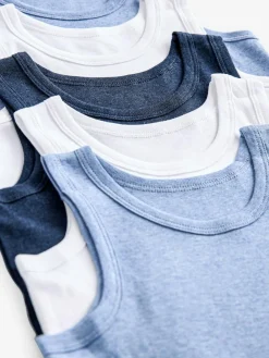 Next Blue Vests 5 Pack (1.5-16yrs)^BOY Multipacks|Tops