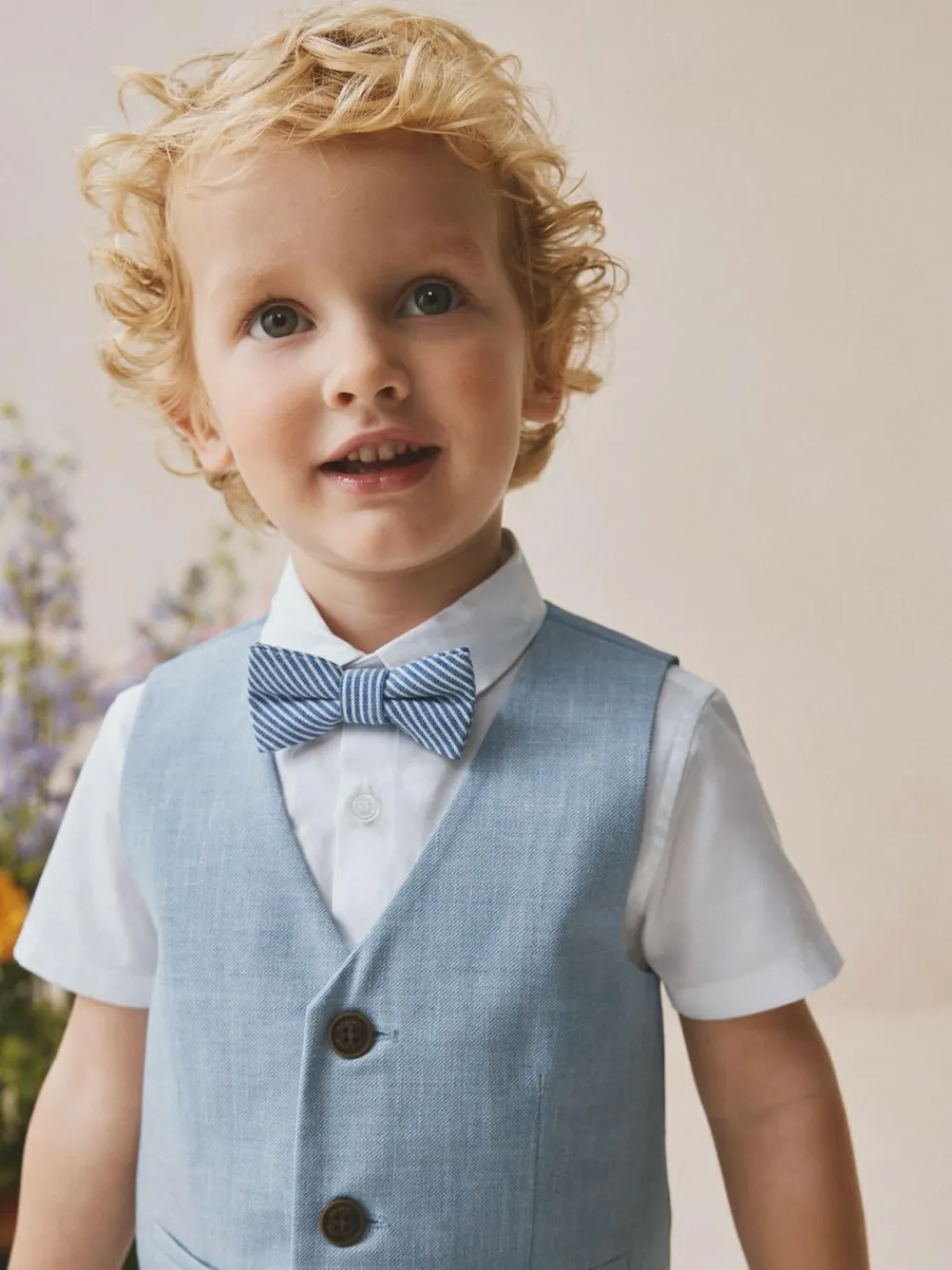 Sale Next Blue Waistcoat, Shirt, Shorts & Tie Set (3mths-9yrs)