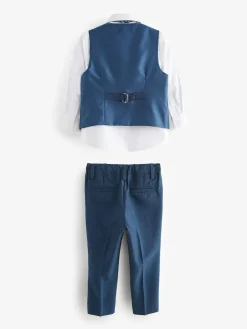 Next Blue Waistcoat, Shirt, Trousers & Bowtie Set (3mths-9yrs)^BOY Sets & Co-Ords|Sets & Co-Ords