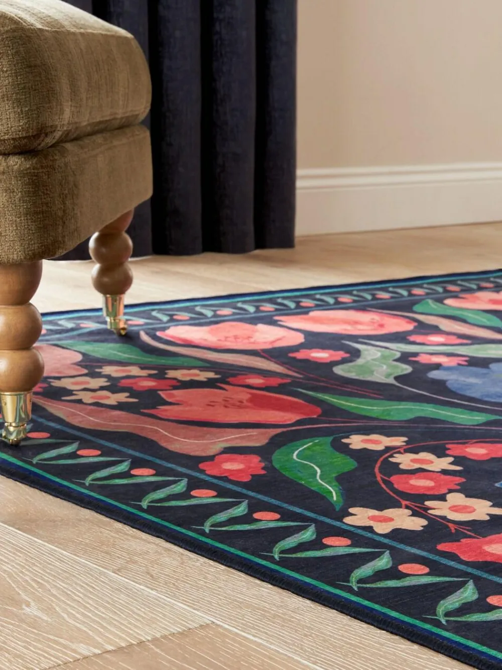 Discount Next Blue Washable Bettie Floral Rug