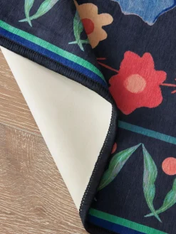 Discount Next Blue Washable Bettie Floral Rug