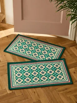 Next Blue Washable Bright Tile Doormat^ Rugs & Runners