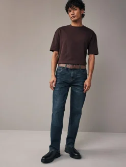 Next Straight Fit Belted Authentic Jeans^ Jeans|Jeans
