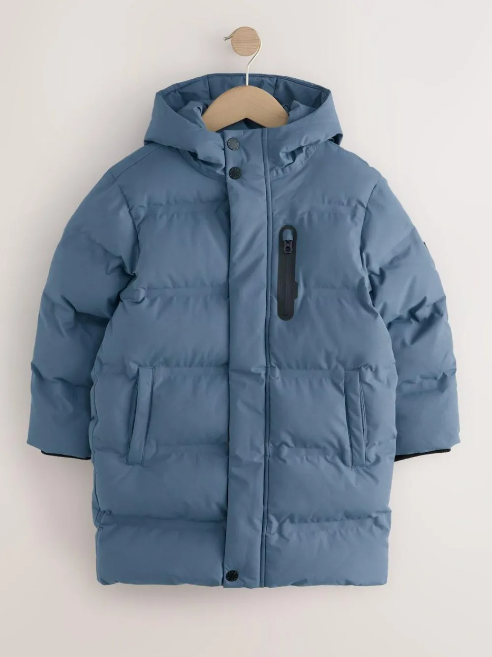 Best Next Waterproof Long Line Fleece Lined Puffer Coat (3-17yrs) Blue