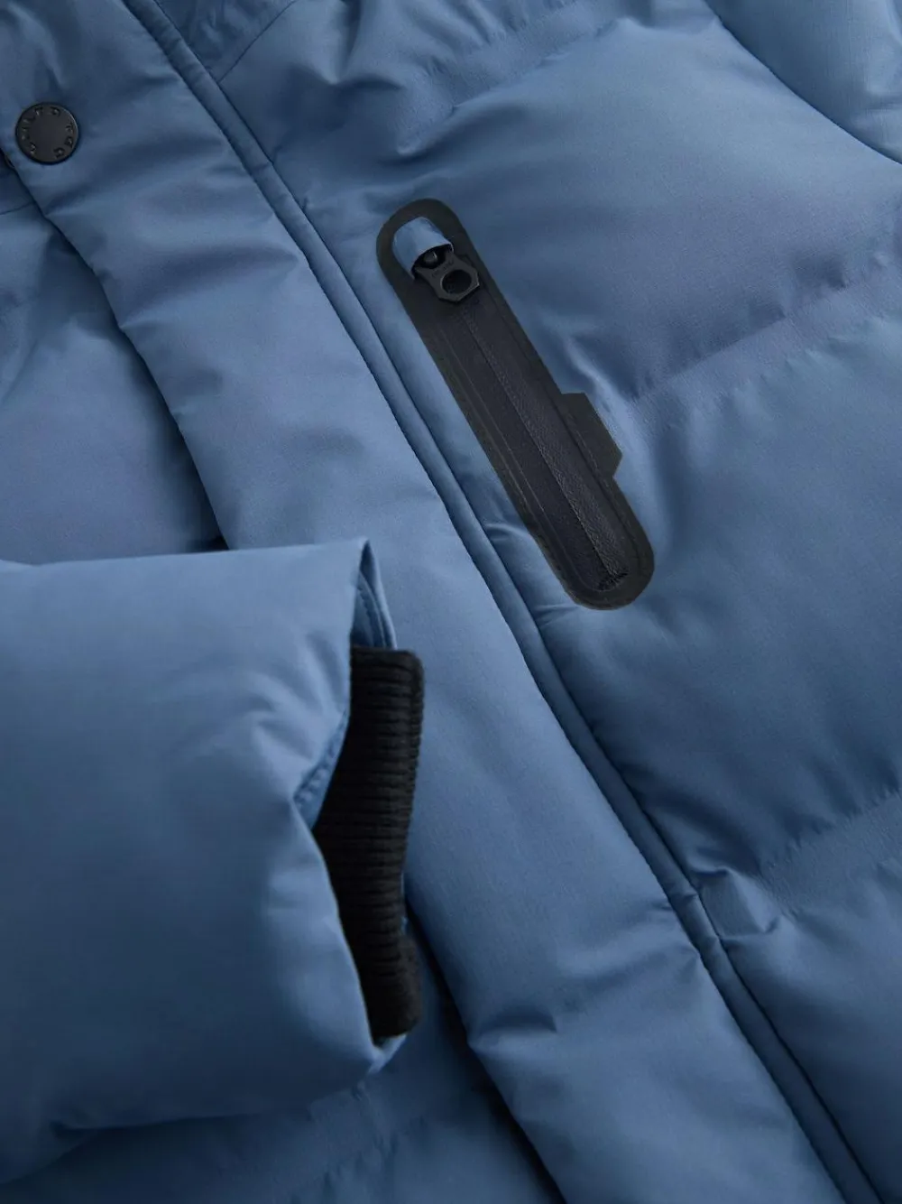 Best Next Waterproof Long Line Fleece Lined Puffer Coat (3-17yrs) Blue