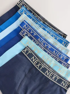 Outlet Next Blue with Gold Waistband Trunks 7 Pack (2-16yrs)