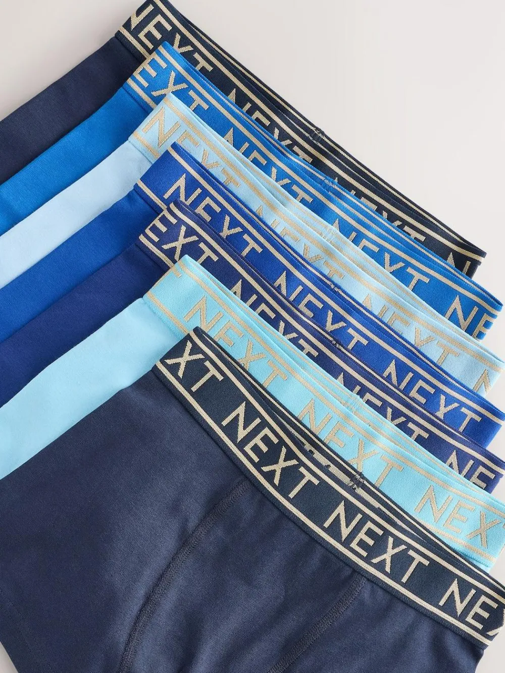 Outlet Next Blue with Gold Waistband Trunks 7 Pack (2-16yrs)