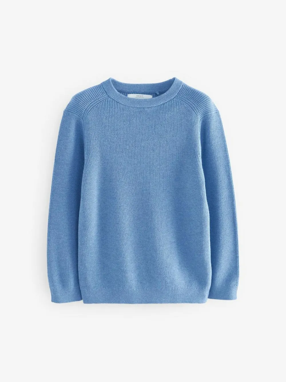 Best Next Blue Without Stag Cotton Crew Neck Knitted Jumper (3-16yrs)