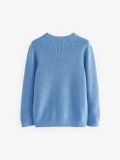 Best Next Blue Without Stag Cotton Crew Neck Knitted Jumper (3-16yrs)