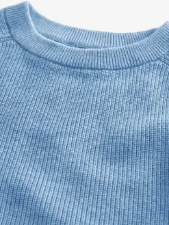 Best Next Blue Without Stag Cotton Crew Neck Knitted Jumper (3-16yrs)