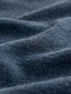 Best Next Blue Zip Neck N.Premium Regular Fit Premium Mid Weight Long Sleeve Knit Polo Shirt