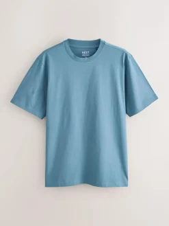 Clearance Next Blue/Black/Orange/Green/Grey/Ecru White Regular Fit Essential Cotton T-Shirts 6 Pack